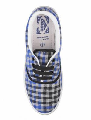 blue canvas laceup sneakers - 14746724 - Standard Image - 4
