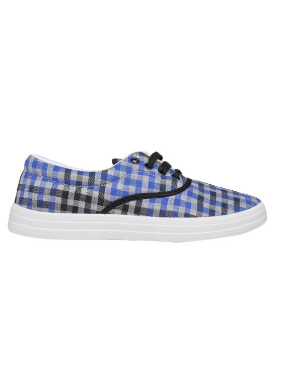 blue canvas laceup sneakers - 14746724 - Zoom Image - 2