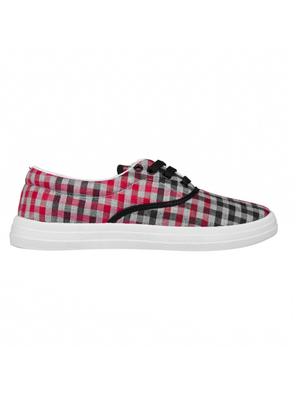 red canvas laceup sneakers - 14746726 - Standard Image - 2