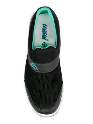black mesh slip on sports shoes - 14746740 - Standard Image - 4