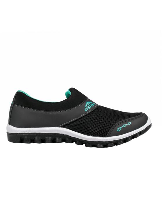 black mesh slip on sports shoes - 14746740 - Zoom Image - 2