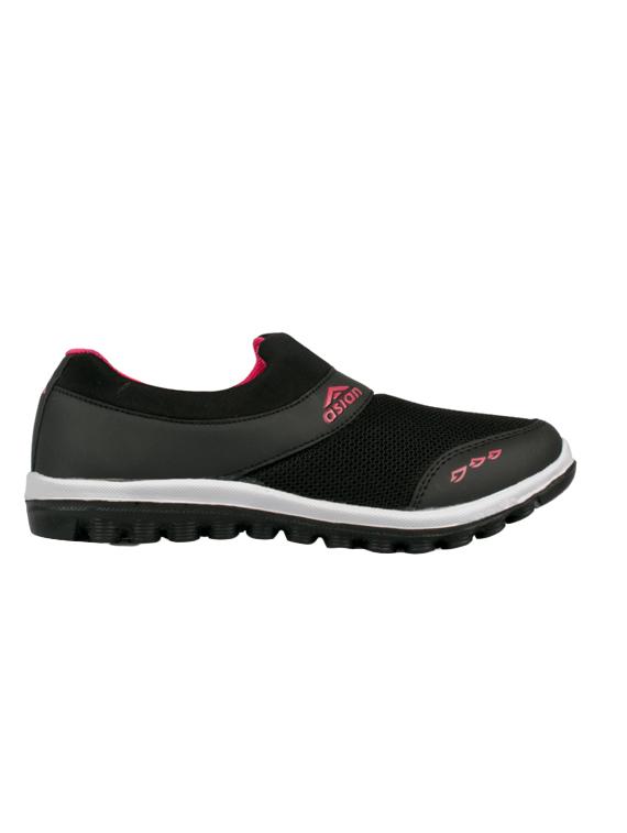black mesh slip on sports shoes - 14746741 - Zoom Image - 2