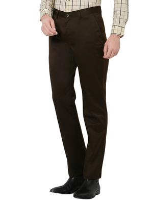 green cotton flat front trousers formal - 14748031 - Standard Image - 2