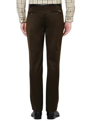 green cotton flat front trousers formal - 14748031 - Standard Image - 3