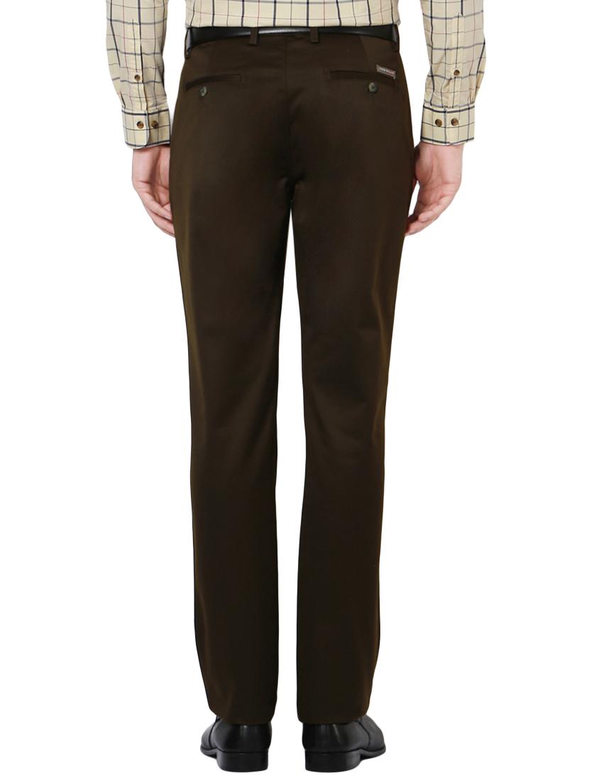 green cotton flat front trousers formal - 14748031 - Zoom Image - 3