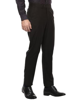 black polyester blend flat front formal trouser - 14748033 - Standard Image - 2