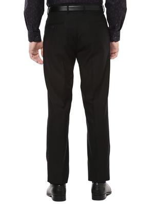 black polyester blend flat front formal trouser - 14748033 - Standard Image - 3