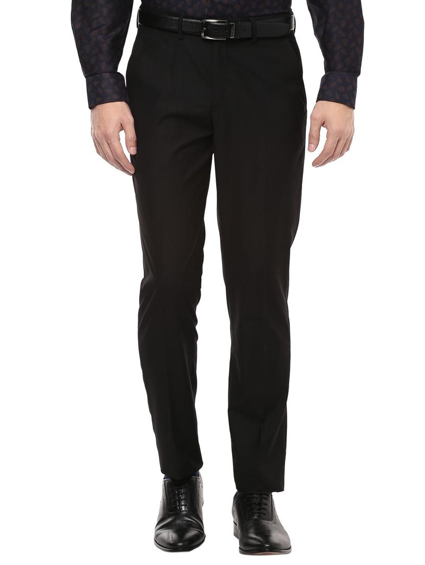 black polyester blend flat front formal trouser - 14748033 - Zoom Image - 1