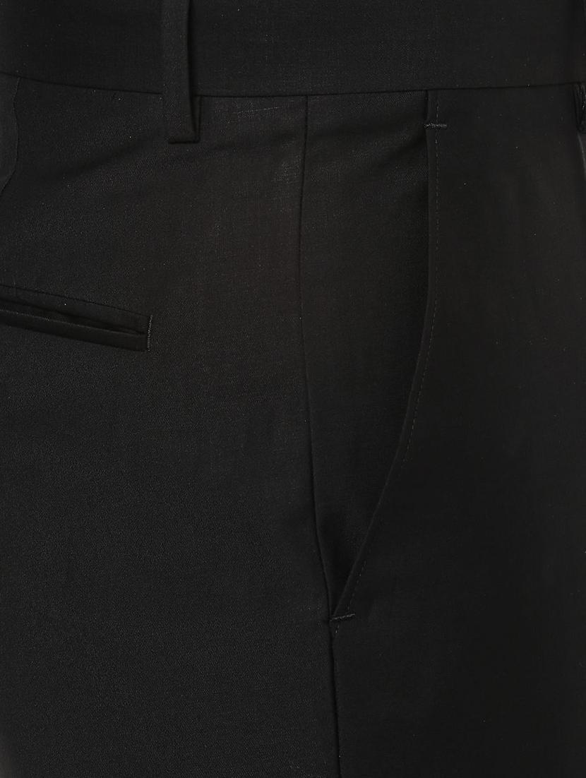 black polyester blend flat front formal trouser - 14748033 - Zoom Image - 4