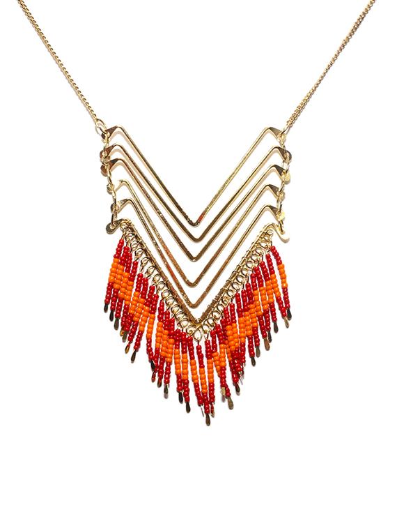 red metal short necklace - 14751138 - Zoom Image - 1