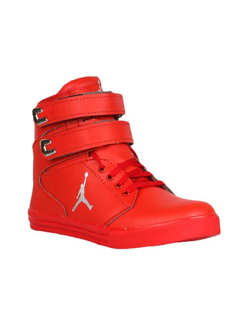 red leatherette lace up sneaker - 14751686 - Standard Image - 1