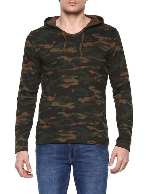 green cotton all over print tshirt - 14751830 - Standard Image - 1