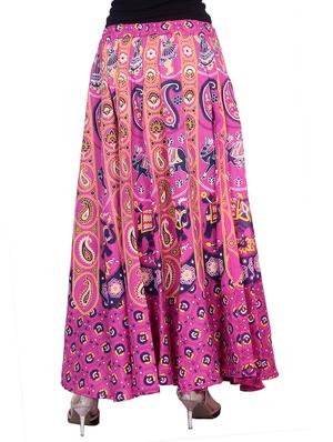 pink cotton flared skirt - 14754791 - Standard Image - 3