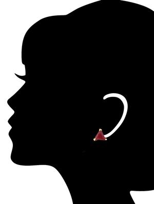 red metal studs earrings - 14755180 - Standard Image - 3