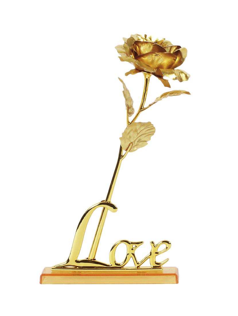 valentine day 24k gold rose and love stand with velvet gift box - 14755258 - Zoom Image - 2