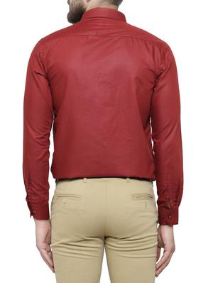red cotton formal shirt - 14755437 - Standard Image - 3