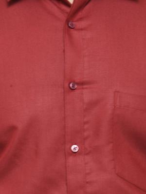 red cotton formal shirt - 14755437 - Standard Image - 4