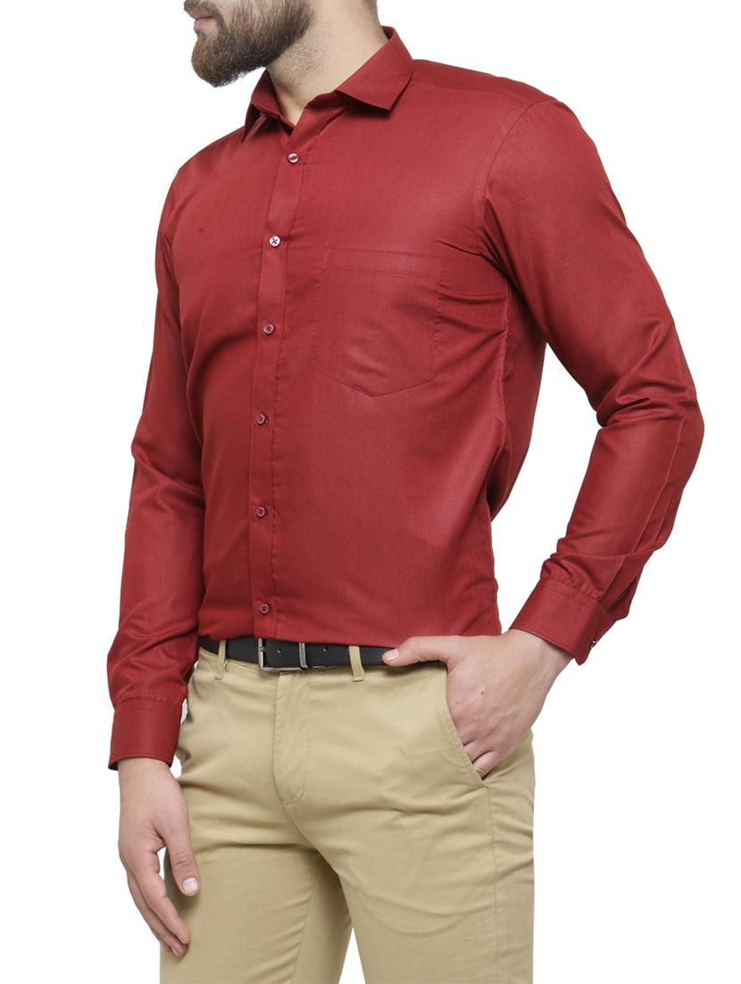 red cotton formal shirt - 14755437 - Zoom Image - 2