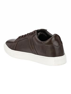 brown leatherette lace up sneaker - 14756874 - Standard Image - 3