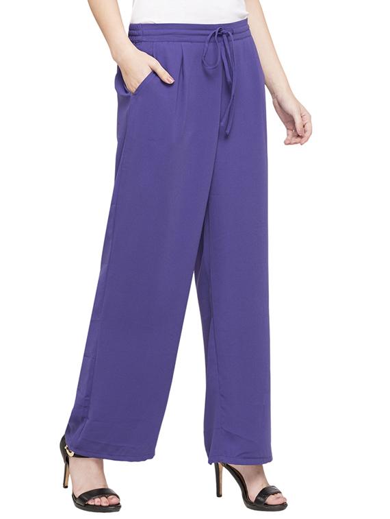 blue solid palazzo - 14757995 - Zoom Image - 2