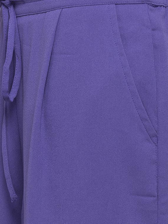 blue solid palazzo - 14757995 - Zoom Image - 4