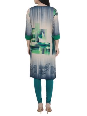 beige rayon straight kurta - 14762279 - Standard Image - 3