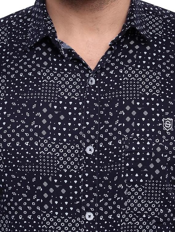 blue cotton casual shirt - 14763267 - Zoom Image - 5
