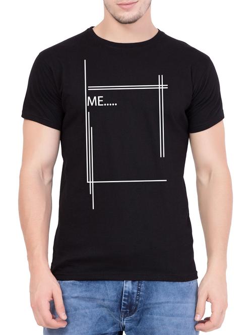 black cotton chest print tshirt - 14763397 - Standard Image - 1