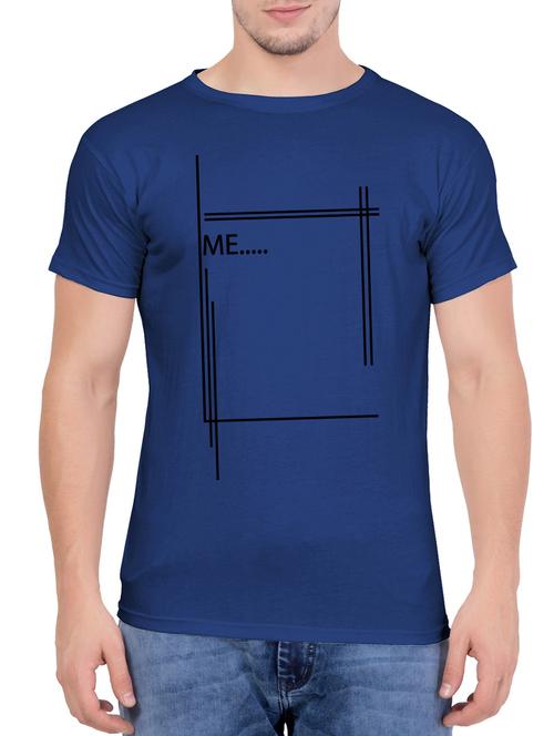 blue cotton chest print tshirt - 14763413 - Standard Image - 1
