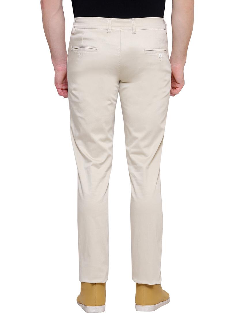 beige cotton chinos casual trousers - 14764769 - Zoom Image - 3