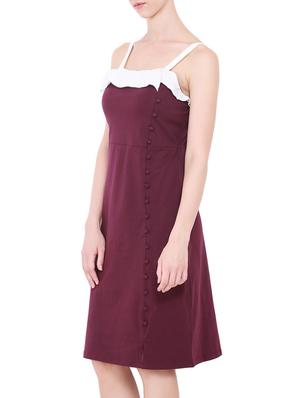 contrasting detail buttoned dress - 14768993 - Standard Image - 3