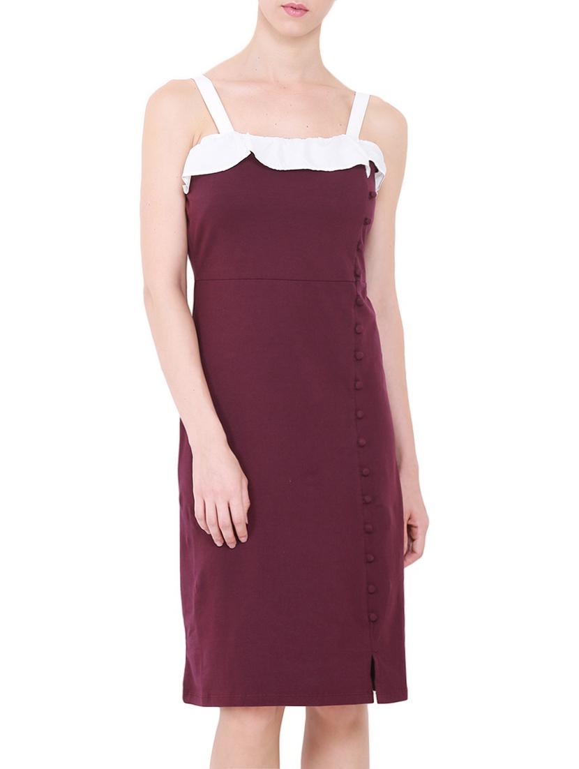 contrasting detail buttoned dress - 14768993 - Zoom Image - 2