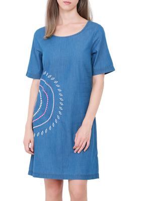 embroidered denim shift dress - 14769006 - Standard Image - 2