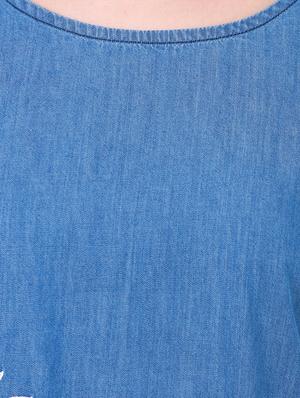embroidered denim shift dress - 14769006 - Standard Image - 5