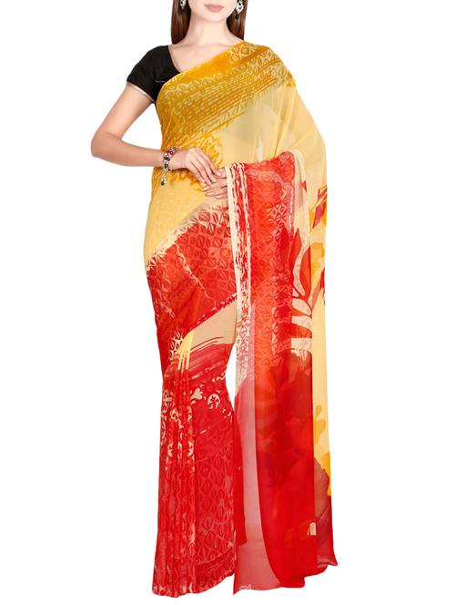 the chennai silks yellow printed saree with blouse - 14769344 - Standard Image - 1