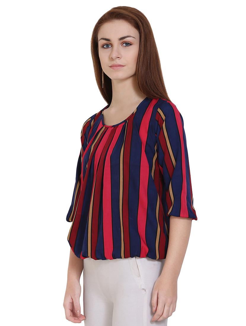 color blocked blouson top - 14769463 - Zoom Image - 2