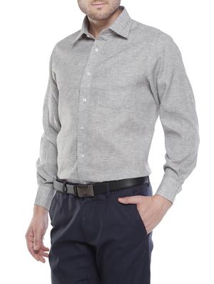 grey cotton formal shirt - 14769649 - Standard Image - 2