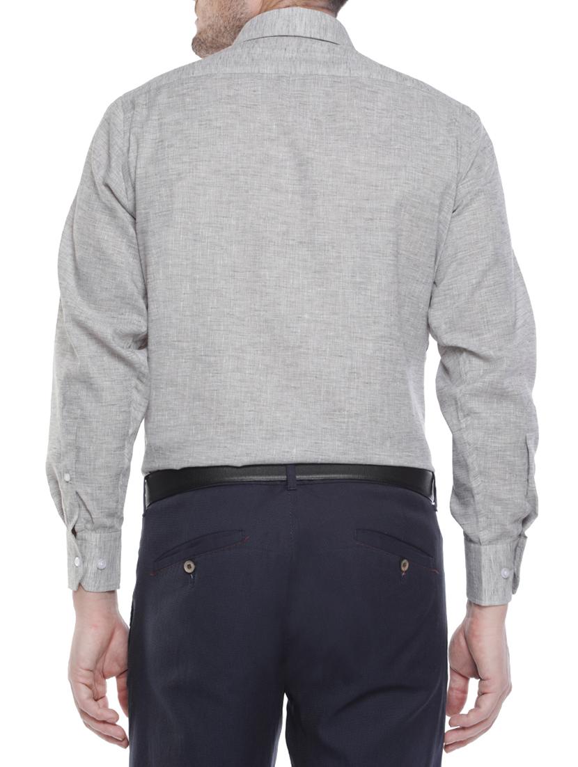 grey cotton formal shirt - 14769649 - Zoom Image - 3