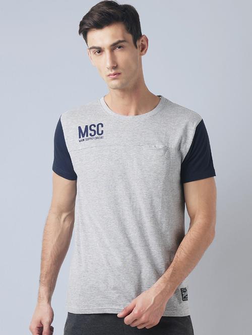 grey cotton back print t-shirt - 14770000 - Standard Image - 1
