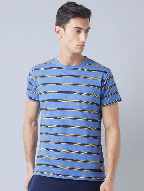 blue cotton pocket t-shirt - 14770012 - Zoom Image - 1