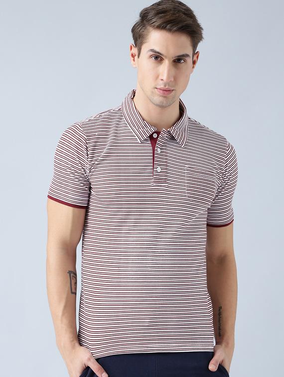 maroon cotton pocket t-shirt - 14770022 - Zoom Image - 1