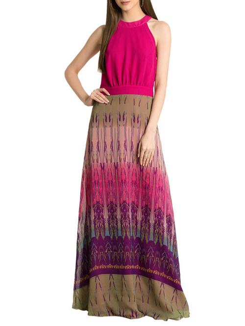 pink printed maxi dress - 14770975 - Standard Image - 1