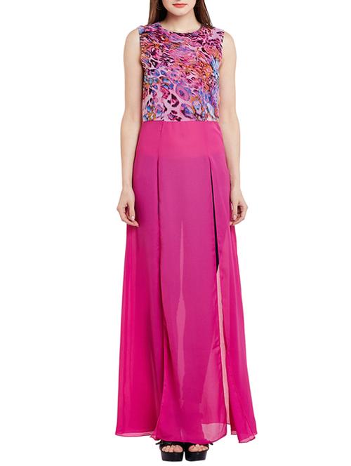pink georgette regular tunic - 14771646 - Standard Image - 1