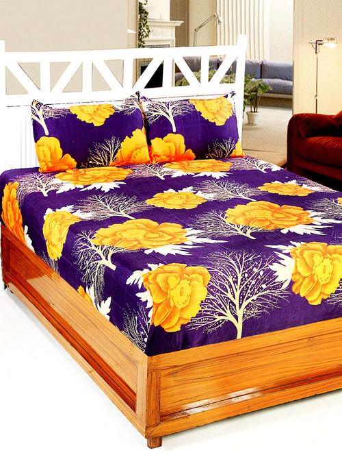 cotton printed double bedsheet with 2 pillow covers - 14772522 - Standard Image - 1