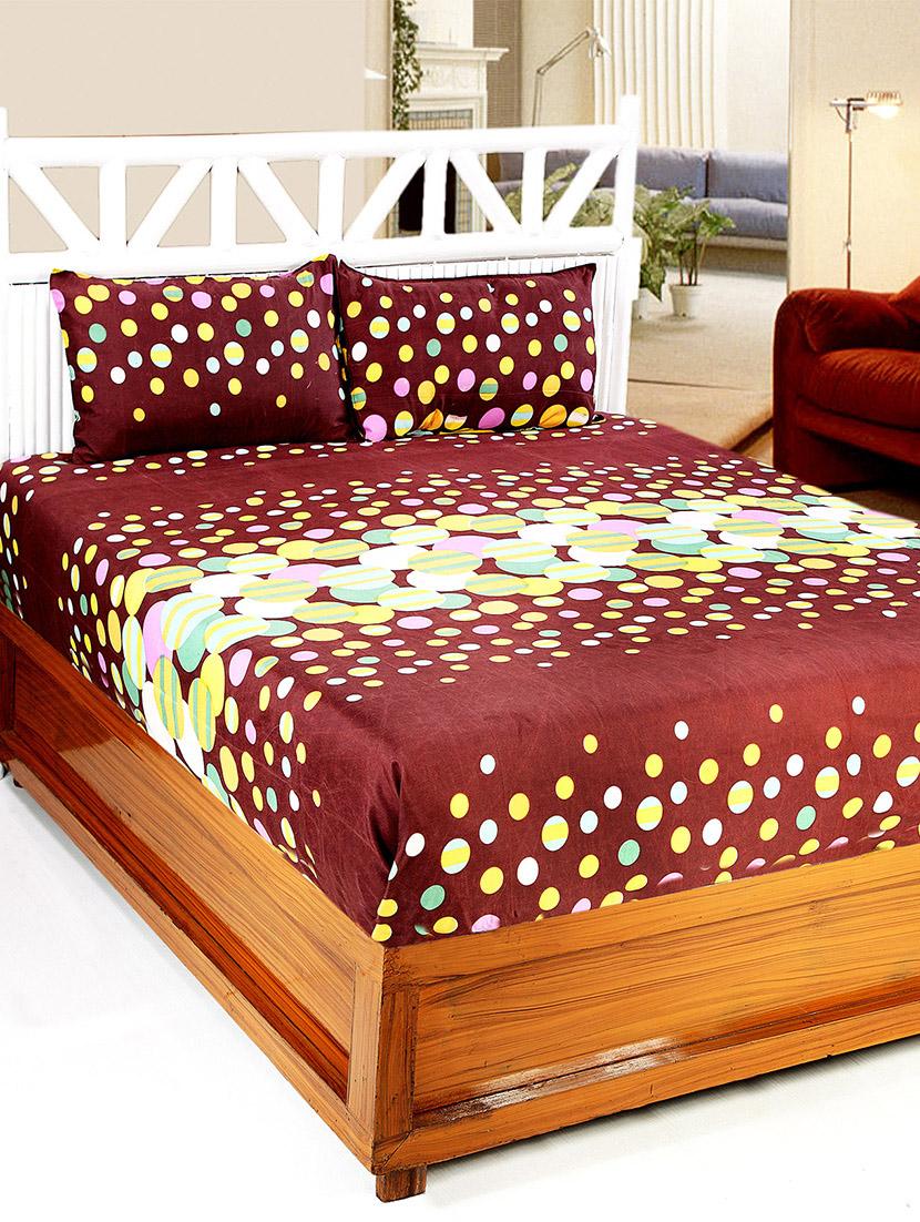 cotton printed double bedsheet with 2 pillow covers - 14772538 - Zoom Image - 1