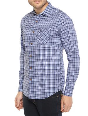 blue cotton casual shirt - 14772628 - Standard Image - 2