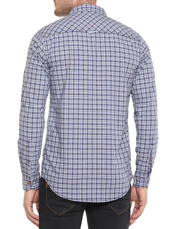 blue cotton casual shirt - 14772628 - Zoom Image - 3