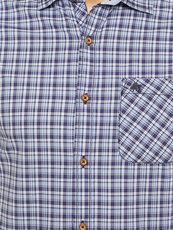 blue cotton casual shirt - 14772628 - Zoom Image - 4