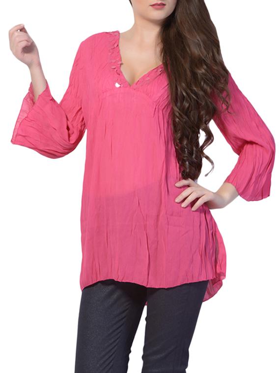 pink cotton tunic - 14772747 - Zoom Image - 1