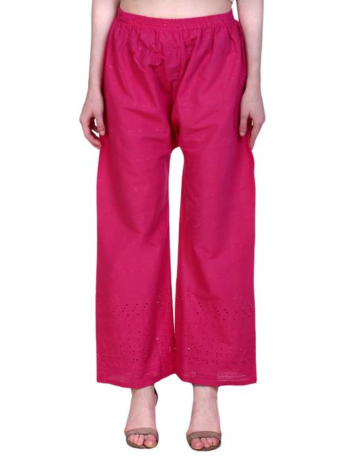 pink cotton palazzos - 14773625 - Standard Image - 1